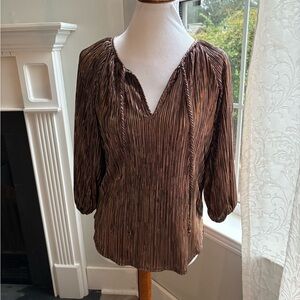 Veronica M Cream Multicolor Striped Turtleneck Sweater